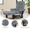 Flash Furniture Bali Contemporary Multi-Position Recliner with Horizontal Stitching and Ottoman BT-7818-GY-GG - alternate 6
